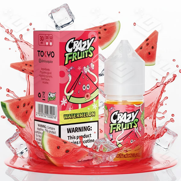 سالت سری جدید هندوانه یخ کمپانی توکیو | Tokyo Crazy Fruit WATERMELON Salt سالت سری جدید هندوانه یخ کمپانی توکیو | Tokyo Crazy Fruit WATERMELON Salt