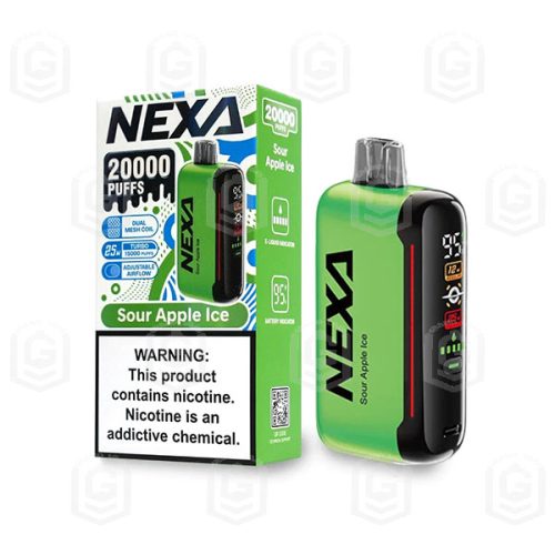 پاد یکبار مصرف سیب ترش یخ ۲۰۰۰۰ پاف نکسا بار | NEXABAR Nexa 20000 PUFFS Disposable Pod – Sour Apple Ice
