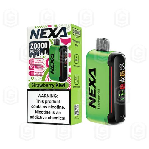 پاد یکبار مصرف توت فرنگی کیوی ۲۰۰۰۰ پاف نکسا بار | NEXABAR Nexa 20000 PUFFS Disposable Pod – Strawberry Kiwi