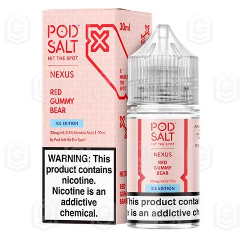 سالت نیکوتین پاستیل قرمز یخ پاد سالت Pod Salt Red Gummy Bear Iced Edition