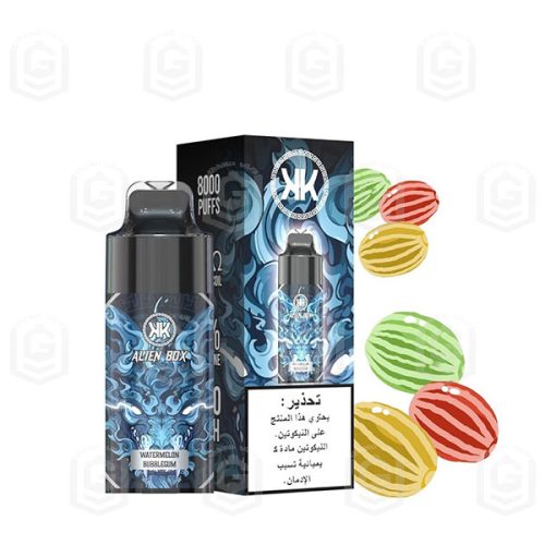 پاد یکبار مصرف ایلین باکس ۸۰۰۰ پاف هندوانه آدامسی Alien Box 8KP Watermelon Bubblegum