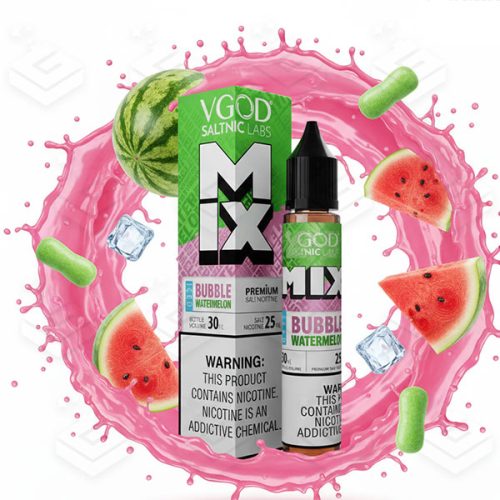 سالت سری جدید ادامس بادکنکی هندوانه یخ کمپانی ویگاد | VGOD MIX Iced Bubble Watermelon SaltNic 30ml