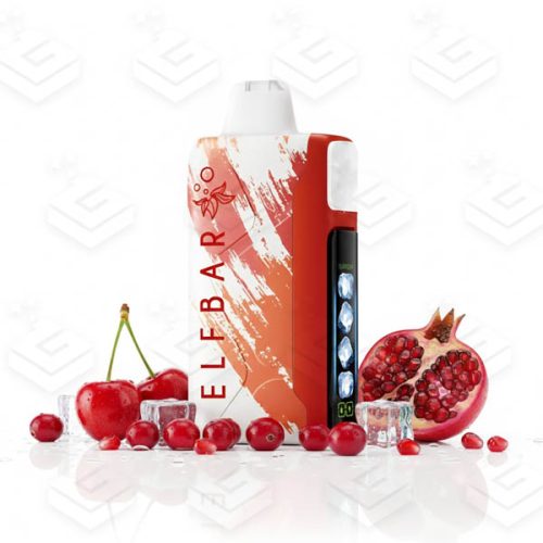 پاد یکبارمصرف انار گیلاس زغال اخته کمپانی الف بار (30000 پاف، باتری قابل شارژ) | ELF BAR Ice King 30000 Puffs Cherry Pomegranate Cranberry Disposable Vape