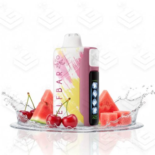 پاد یکبار مصرف آلبالو هندوانه کمپانی الف بار (۳۰,۰۰۰ پاف، باتری قابل شارژ، خنکای قابل تنظیم) ELF BAR ICE KING 30000 Puffs – Cherry Watermelon