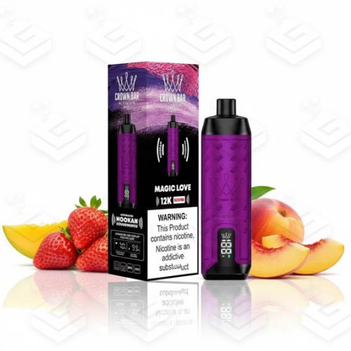 ویپ یکبار مصرف لاو 12000 پاف با صدای قلیان کرون بار الفاخر | CROWN BAR AL FAKHER 12000 PUFFS Disposable vape With Sound - Magic Love