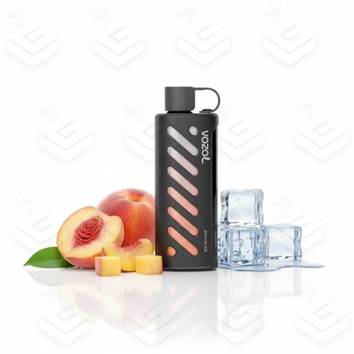 ویپ یکبار مصرف هلو یخ 25000 پاف وزول(باتری قابل شارژ) | VOZOL GEAR SHISHA 25000 Puffs Disposable Vape - Peach Ice