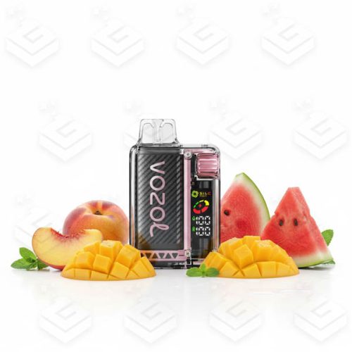 پاد یکبار مصرف هندوانه انبه هلو 20000 پاف وزول(باتری قابل شارژ) | VOZOL VISTA 20000 Puffs Disposable Vape - Peach Mango Watermelon